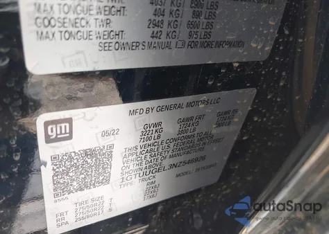 2022 GMC Sierra 1500 4Wd Short Box Denali from USA, damaged, VIN 1GTUUGEL3NZ546926